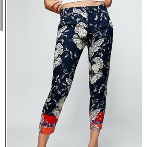 ZARA floral chinos trousers ankle length